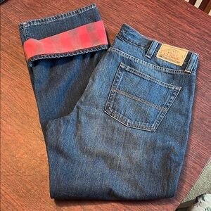 LLBean Men's 1912 Flannel Lined Washed Indigo Jeans